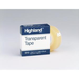 Highland Transparent Tape 5910, 3/4 in x 1296 in Boxed Fashionable