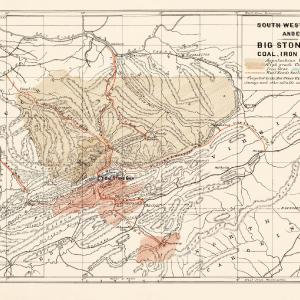 Railroad Map - South Western Virginia - Nader 1892 - 35.70 x 23 - Vintage Wall Art Best Seller Cheap Pice