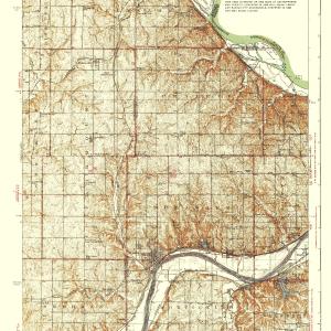 Topographical Map - Bonner Springs Kansas Missouri Quad - USGS 1940 - 23 x 29.21 - Vintage Wall Art Discounts