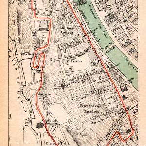 1908 Lithograph Map Rome Botanical Garden Tiber River Prison Villa XGJA5 Discount Latest Collections