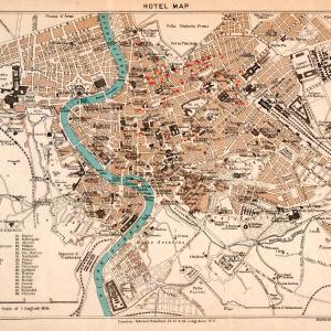 1908 Lithograph Map Plan Rome Vatican River Tiber Italy Circus Maximus XGJA5 Cheap Sale Low Pice