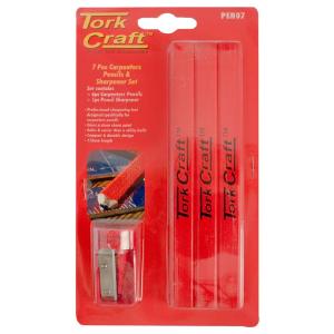 7 Pc Tork Craft Carpenters Pencil Set 6 X Pencil 1 X Sharpener Release Dates Authentic