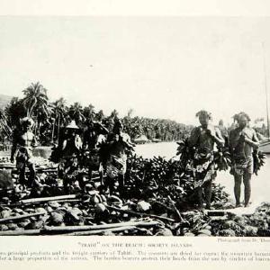 1920 Print Market Place Society Islands French Polynesia Historical Image NGM5 Free Shipping Genuine