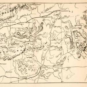 1920 Print Map India Central Highlands Asia Vindhya Mountains Satpura XGFC7 Sale Extremely