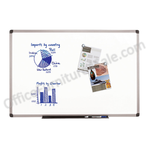 FORAY Outlet Porcelain Magnetic Dry-Erase Board, 48" x 72", White Board, Aluminum Frame With Titanium Finish Top Quality Sale Online