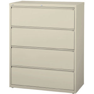 (Scratch & Dent) WorkPro Outlet 42"W 4-Drawer Steel Lateral File Cabinet, 52 1/2"H x 42"W x 18 5/8"D, Putty Discount Fast Delivery