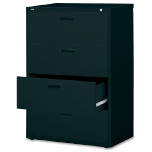 Lorell Lateral File, 4 Drawers, 52 1/2"H x 30"W x 18 5/8"D, Black Item # 271302 Outlet Pay With Paypal