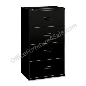 (Scratch & Dent) basyx by HON Outlet 484L Steel Legal- And Legal-Size Lateral Filing Cabinet, 4 Drawers, 53 5/16"H x 36"W x 19 5/16"D, Black Free Shipping Classic
