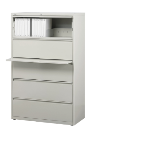 (Scratch & Dent) Realspace PRO Outlet Steel Lateral File, 5-Drawer, 67 5/8"H x 36"W x 18 5/8"D, Light Gray Clearance Fast Delivery