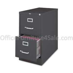 Lorell Outlet 26-1/2" Vertical File Cabinet - 15" x 26.5" x 28" - 2 x Drawer(s) for File - Letter - Vertical - Drawer Extension, Security Lock, Label Holder, Pull Handle - Charcoal - Aluminum, Steel - Cheap Extremely