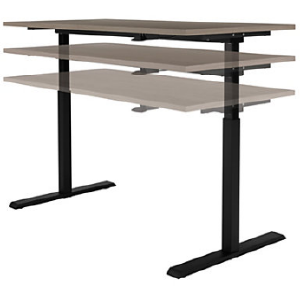 Realspace Outlet Magellan 60"W Pneumatic Sit-Stand Height-Adjustable Desk, Gray Get To Buy For Sale