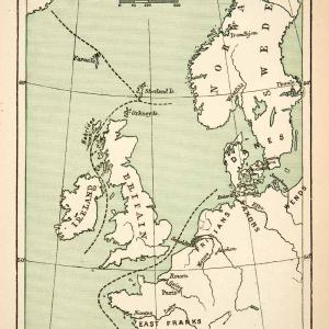 1884 Wood Engraved Map Lines Northern Invasion Sweden Britain Ireland XED2 Outlet Exclusive