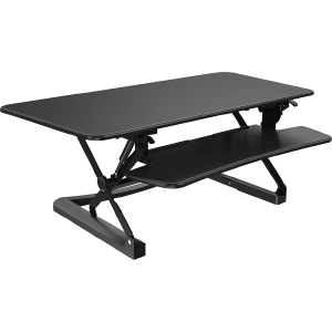 (Scratch & Dent) FlexiSpot Height-Adjustable Standing Desk Riser With Removable Keyboard Tray, 47" W, Black Clearance Manchester