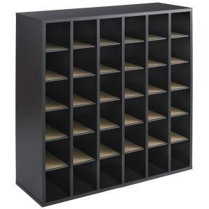 (Scratch & Dent) Safco Outlet Wood Mail Sorter, 36 Compartments, 32 3/4"H x 33 3/4"W x 12"D, Black Under 70 Dollars