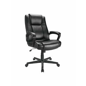 Realspace Hurston Bonded Leather High-Back Executive Chair, Black Outlet Fashionable