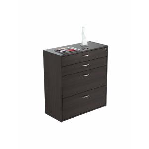 Inval 35 2/5"W Lateral 4-Drawer File Cabinet, Espresso Wengue Low Pice Fee Shipping For Sale