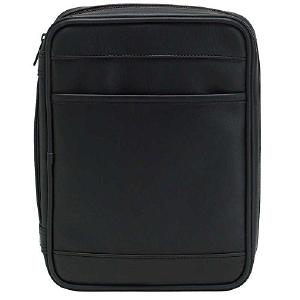 Black Outer Pocket 9 x 11.5 Leather Like Vinyl Bible Cover Case with Handle X-Large Cheap Explore