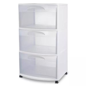 Three Drawer Wide Cart with Clear Drawers Marketable Online