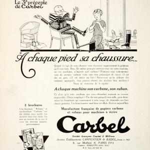 1926 Ad Carbel Carpentier Badel Carbon Typewriter Ribbon 8 Rue Maillard VEN4 Buy Cheap Clearance