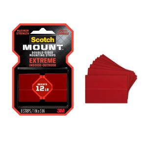 Scotch-Mount Extreme Double-Sided Mounting Strips 414H-ST, 1 in x 3 in Free Shipping