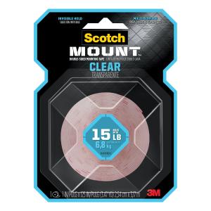 Scotch-Mount Clear Double-Sided Mounting Tape 410H-MED-DC, 1 in x 125 in Clearance Purchase
