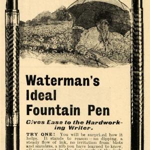 1903 Ad Waterman Ideal Fountain Pen L & C Hardtmuth - ORIGINAL ADVERTISING TSM2 Free Shipping Geniue Stockist