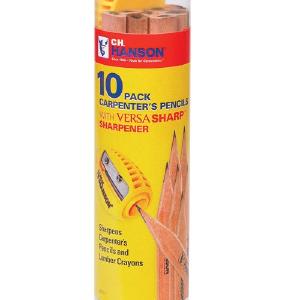 C.H. Hanson 00213 Carpenter's Pencil & Sharpener, 2" x 8.5" x 2", 10/Pack Clearance Fast Delivery