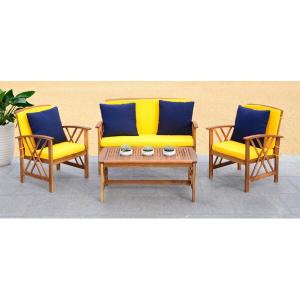 Medora 4 Piece Sofa Seating Group with Cushions #LX2059 Discount Explore