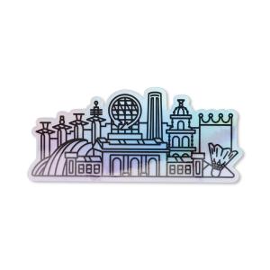 Knight Owl Design Kansas City Skyline Sticker - Iridescent With Paypal Online