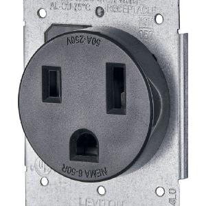 Leviton R10-05374-000 Electrical Receptacle, Black, 50 Amps Cheap Perfect