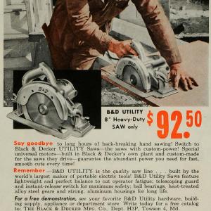 1953 Ad Black Decker Portable Electric Power Tools Saws Woodworking SEP6 Free Shipping Footlocker Finishline