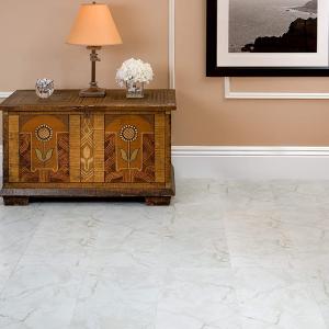 Achim Home Furnishings STT1M40220 Classic White with Grey Veins Sterling x 12 Self Adhesive Vinyl Floor Tile-100 Tiles/100 sq. ft EE748 Pay With Paypal