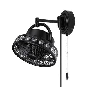 10" Modern Black Small Ceiling Fan with Pull Chain Outlet Deals