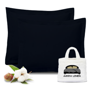 Navy Blue Euro Shams Solid Bliss Sateen 2025 Newest