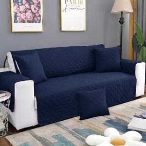 Quilted Cotton Sofa Covers Navy With Cushion Covers Outlet Store Cheap Online