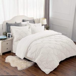 6 Pc's Luxury Diamond Pintuck Bedspread Light Filled Cream Online Cheap Quality