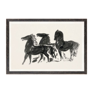 "Hand Drawn Horses" Framed Art Print Free Shipping Supply
