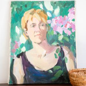 "Floral Portrait" Vintage Artwork With Paypal Sale Online