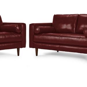 Bari Leather Sofa, Loveseat and Chair Set - Fire Clearance Good Selling