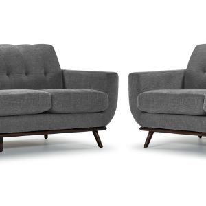 Ziva Sofa and Loveseat Set - Grey Best Place To Buy