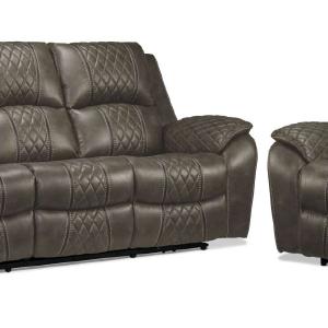 Wesley Dual Power Reclining Sofa and Dual Power Recliner Set - Granite Cheap Sale Ebay