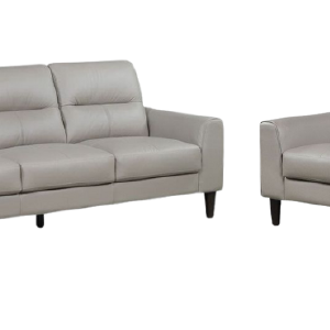 Verissimo Leather Sofa and Chair Set - Latte In China Cheap Online