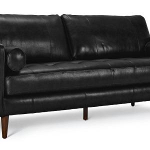 Bari Leather Sofa - Black Cheap Online