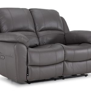 Alba Leather Power Reclining Loveseat - Grey Real Sale Online