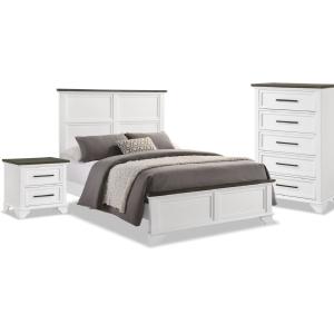 Abigail 5-Piece Full Bedroom Package - White and Grey Cheap The Cheapest
