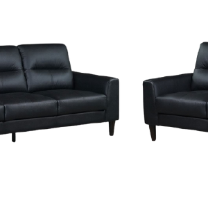 Verissimo Leather Sofa and Loveseat Set - Black Sale Exclusive