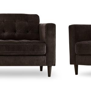 Anthena Sofa and Loveseat Set - Dark Chocolate Sale Online Shop