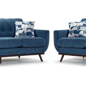 Ziva Sofa and Loveseat Set - Blue Shipping Discount Sale