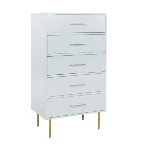Valerie Glam 5 Drawer Chest - Light Grey 100% Original Online
