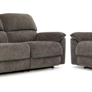 Vandelay Reclining Sofa and Chair Set - Grey Clearance Ebay